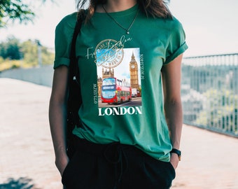 London Gifts, London Skyline Shirt, London Tshirt, London T-shirt, England Shirt, Europe Vacation, Traveling Gift Tee.
