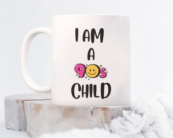 90's Child Coffee Mug, Retro Nostalgia Gift