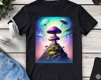 Mushroom T-Shirt, Mushroom Fantasy Shirt, Mushroom Sci-Fi T-Shirt for Man/Woman.