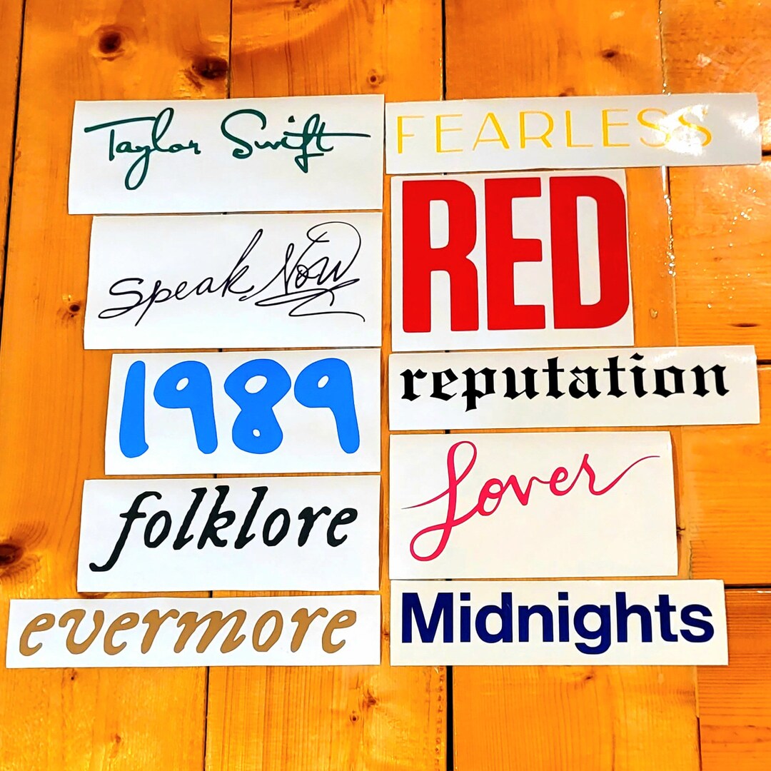 Taylor swift album titles vinyl decal stickers etsy