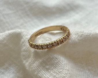 14 Karat Gold - Diamond Stacking Wedding Band - 1990s Vintage