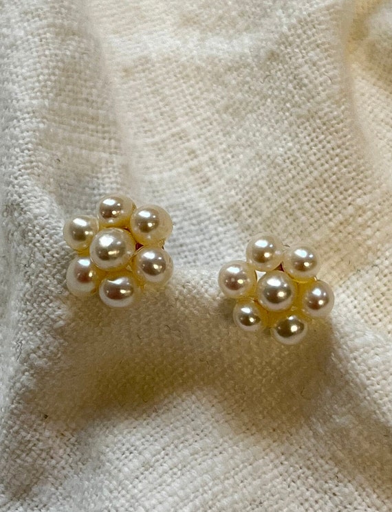 14-Karat Gold - Pearl Floral Button Earring - 199… - image 5