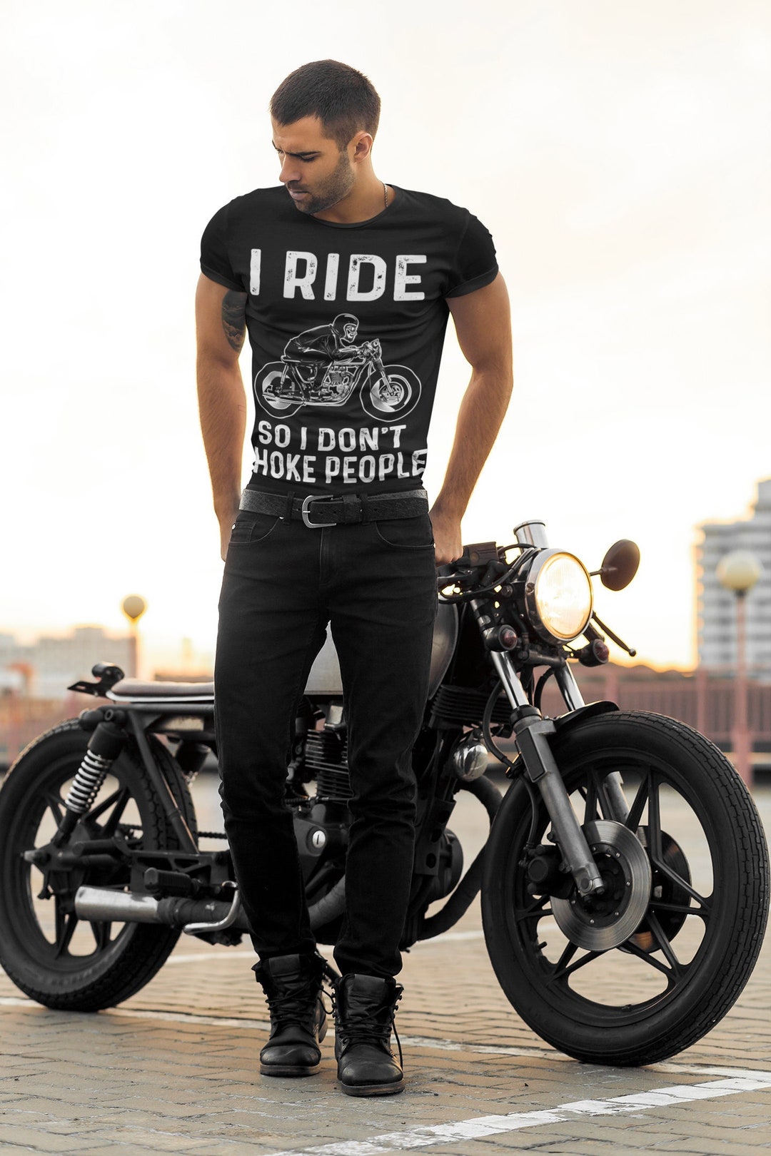 T-Shirt Homme Join the dark ride en moto main image 1