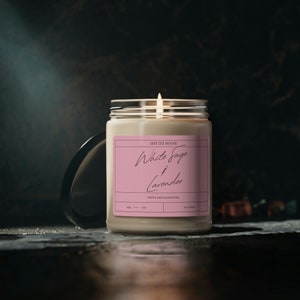White Sage & Lavender Soy Candle, Spring Spa Candle, Cotton Wick Sage Soy Candle, Vegan Lavender and Sage Candle, Lavender/Sage Soy Candle