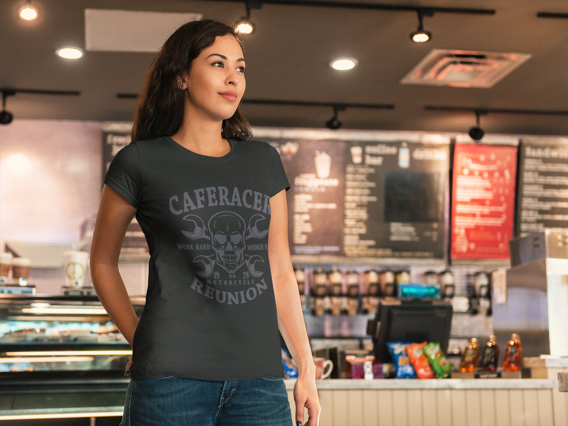 T-shirt Rockers Triumph BSA Café Racer T-shirt Café Racer - Motos Vintage Triumph, BSA, Triton - Design Rétro Pour Motards Et Fans De Bikers T-shirt Coton Thème Motard - Foto 4