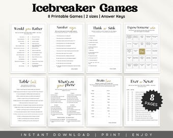 Icebreaker Games, Printable Conversation Starters, Icebreaker Bingo, Get To Know You Games, Games for Group Get Together