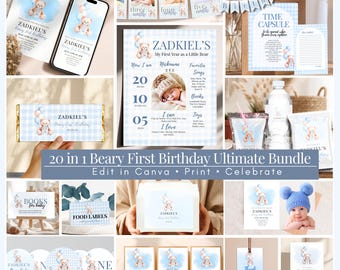 Bär 1.Geburtstags-Bundle, Bär 1.Geburtstags-Bundle, 1.Geburtstags-Bundle, Bär 1.Geburtstag, Bär Einladung