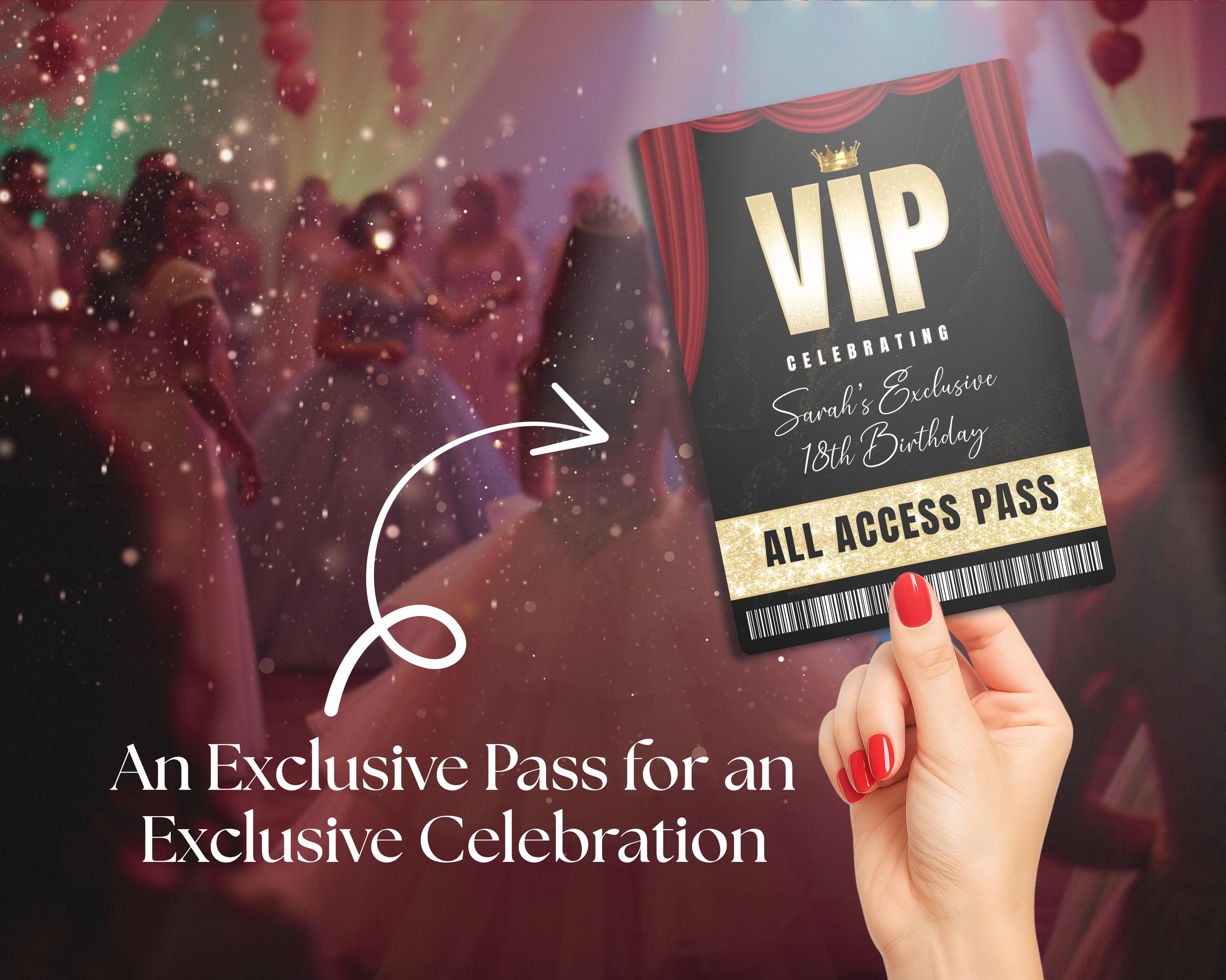 Editable VIP Pass Party Template: Red Carpet Invitation (digital ...