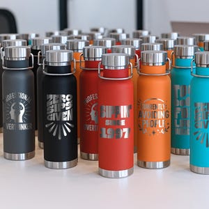 Logo Engraved Tumbler, Company Merch, Office Drinkware, Steel Tumbler for Work, Coffee Tumbler, Travel Size Tumbler, Gift for Employee