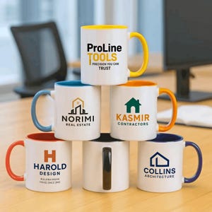 Custom Logo Mugs for Business Mug Bulk Orders, Personalized Company Logo Cups, Corporate Gifts, Branded Mugs, Custom Promotional Drinkware