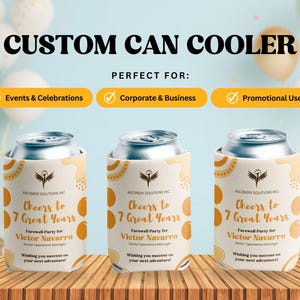 Personalized Coastal Theme Can Cooler Custom Event Striped Can Cooler Personalized Coastal Grandmother Beach Bachelorette Favors
