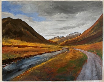 Scottish mountains landscape painting original