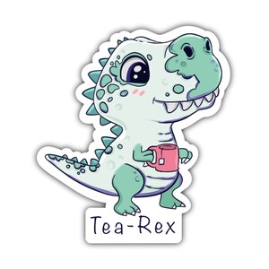 Dinosaur Sticker, Green T-Rex Sticker, Kids Stickers, Vinyl Sticker Decal, Funny Dinosaur Sticker