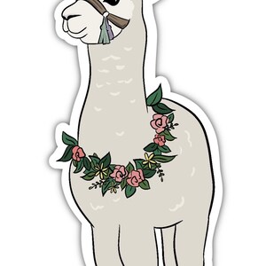 Llama sticker, Pretty Vinyl Laptop Water Bottle Stickers, Girl Decor Sticker