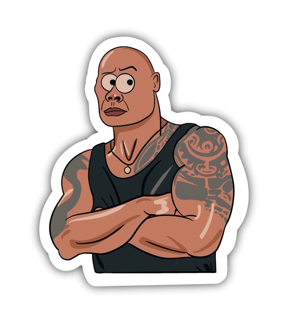 The rock sticker, Dwayne Johnson sticker, vinyl sticker, laptop sticker,  waterproof sticker