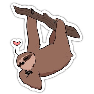 Sloth sticker, cute laptop sticker, waterproof sticker, water bottle sticker
