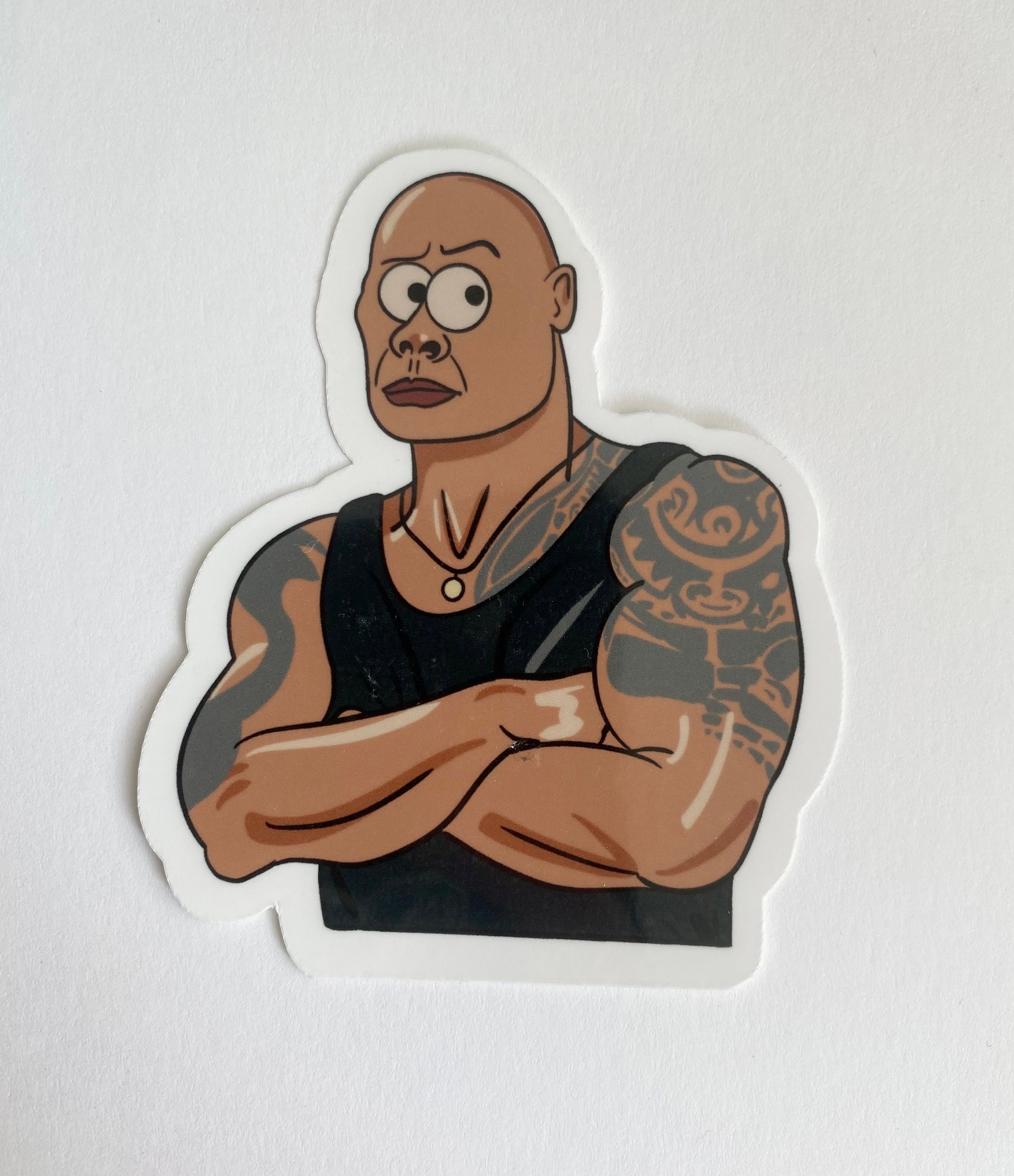 Dwayne the rock Johnson 1990's funny picture  Sticker for Sale by  nydollarslice