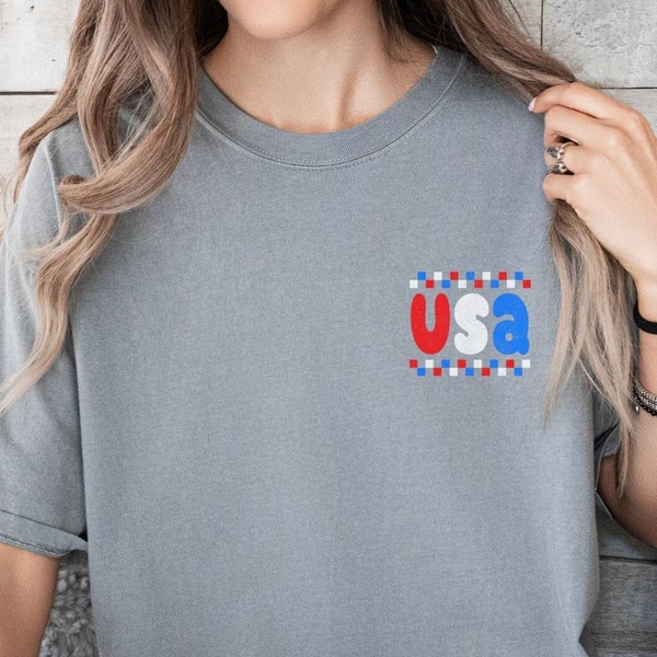 USA Shirt, Red White and Blue Tee, Stars And Stripes Shirt, Patriotic Shirt, Independence Day Tee, 4th Of July Tee, Comfort Colors Tee