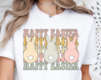 Happy Easter Bunny Shirt: Retro Easter Egg Hunt Tee