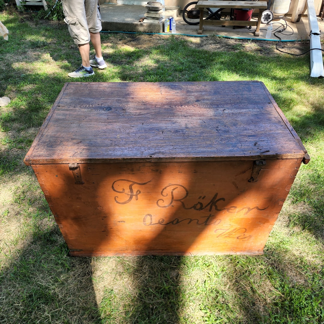 Pine Primitive, Early 1800's, Tall 26 Immigrant/dowry Chest. Etsy
