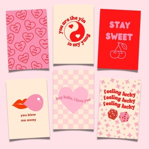 Tarjetas retro del día de Galentine