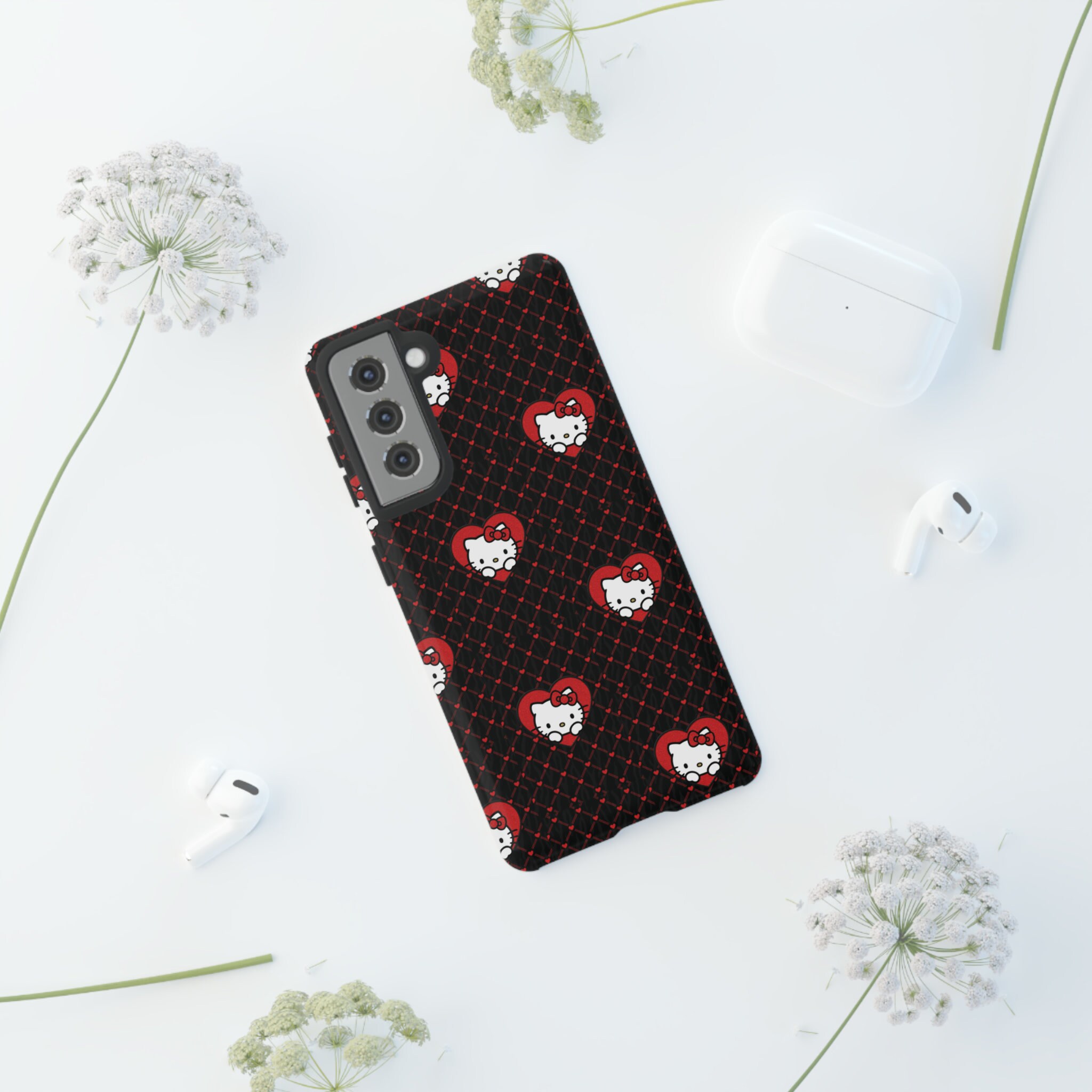 Hello Kitty Tough Case, Hearts, Christmas, Gifts, Android Phones, Iphones, Black, Custom ...