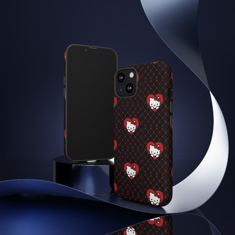 Hello Kitty Tough Case, Hearts, Christmas, Gifts, Android Phones, Iphones, Black, Custom ...