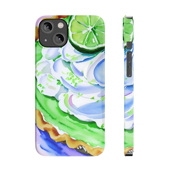 Coque de téléphone abstraite Key Lime Pie Slim Case-Mate Green Tropical Limes Beach iPhone Samsung Galaxy Art Livraison gratuite aux États-Unis