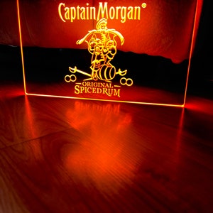 Captain Morgan LED Neon Orange Light Sign 8x12