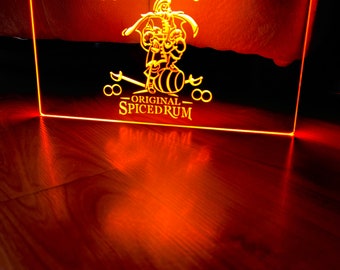 Captain Morgan LED Neon Orange Light Sign 8x12