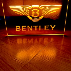 Bentley LED Neon Orange Light Sign 8x12