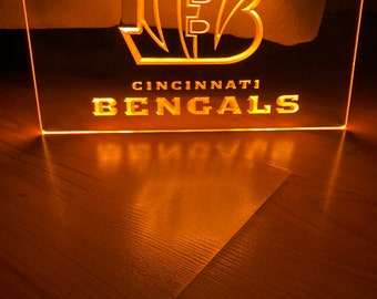 Cincinnati Bengals LED Neon Orange Light Sign 8x12