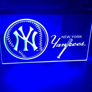 New York Yankees LED Neon Blue Light Sign 8x12