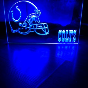 Indianapolis Colts LED Neon Blue Light Sign 8x12