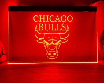 Chicago Bulls LED Neon Red Light Sign 8x12