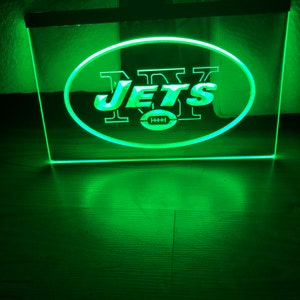 New York Jets LED Neon Green Light Sign 8x12