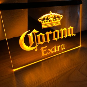 Corona LED Neon Gold Light Sign 8x12