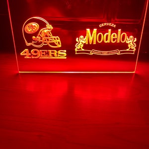San Francisco 49ers Modelo LED Neon Rotes Leuchtschild 20x30cm