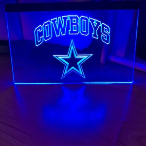 Dallas Cowboys LED Neon Blue Light Sign 8x12