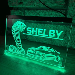 Shelby LED Neon Green Light Sign 8x12