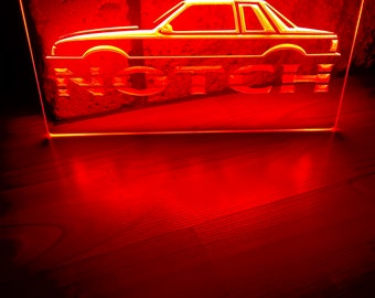 Ford Mustang Notch LED Neon Red Light Sign 8x12
