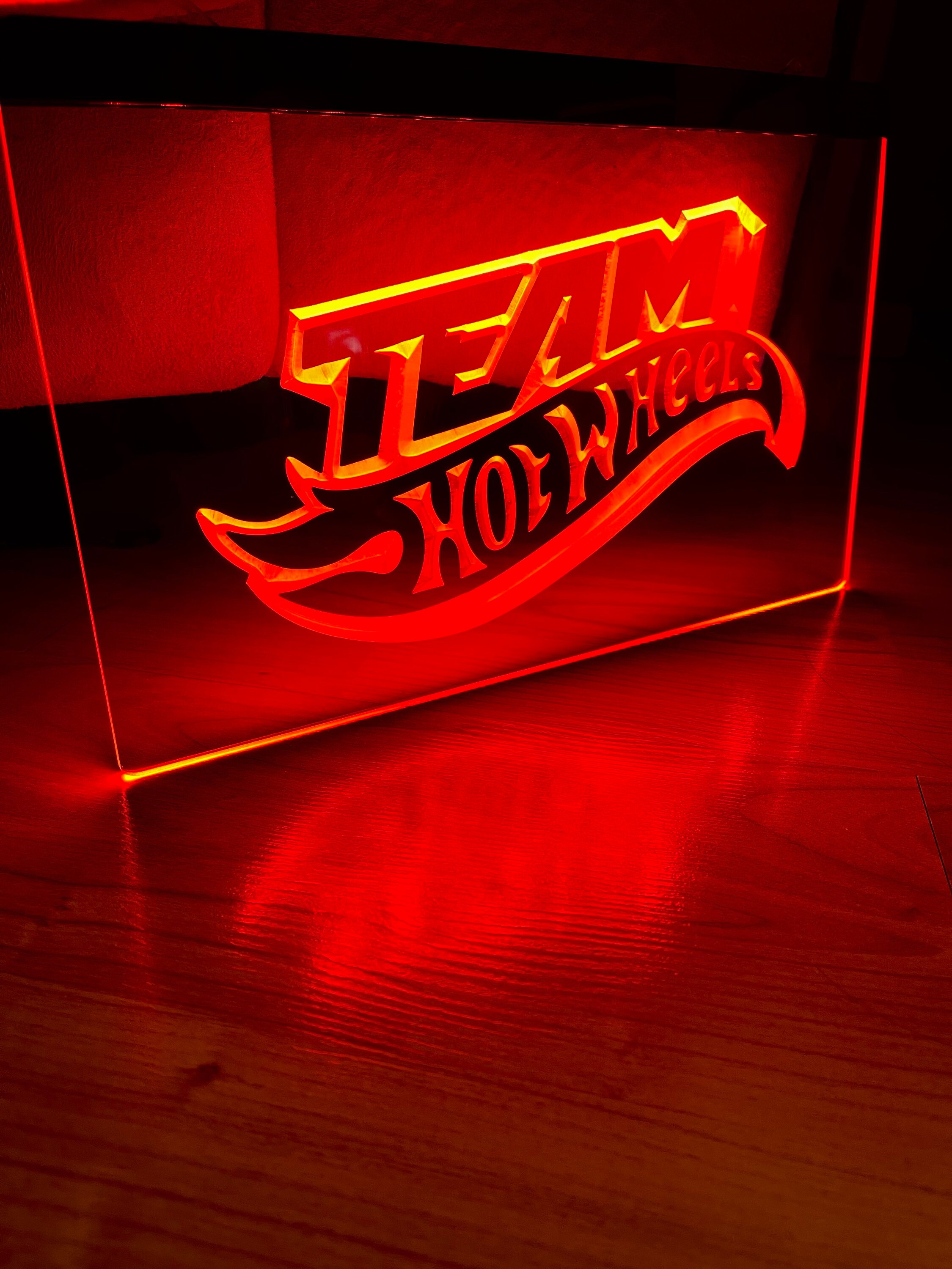 Team Hot Wheels LED Neon Red Light Sign 8x12