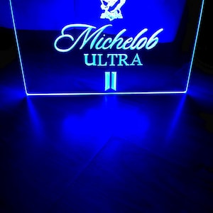 Michelob LED Neon Blue Light Sign 8x12