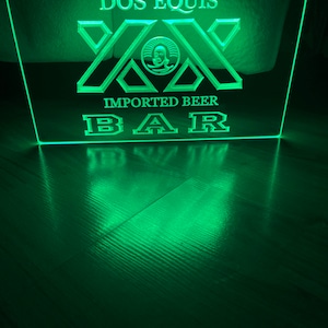 Dos Equis Bar LED Neon Verde Sinal de Luz 8x12