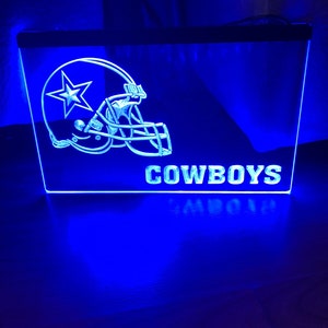 Enseigne lumineuse LED néon bleu Dallas Cowboys 8 x 12