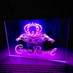 Crown Royal LED Neon Purple Light Sign 8x12