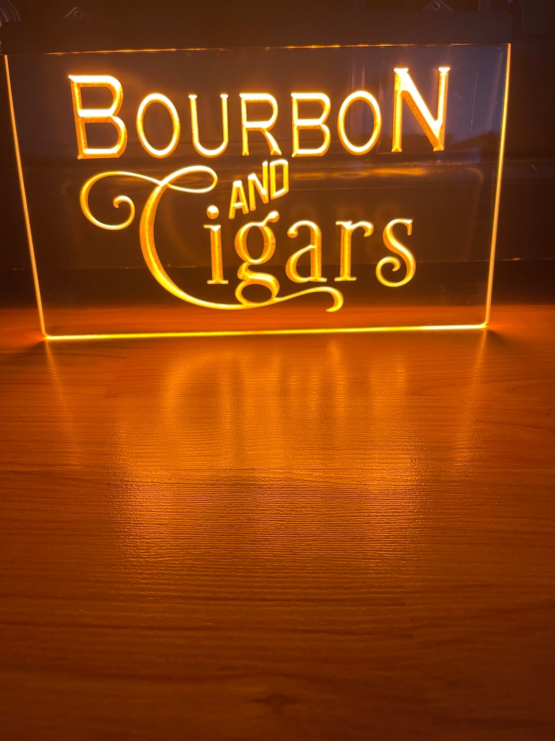Bourbon and Cigar LED Neon Orange Light Sign 8x12 - Etsy