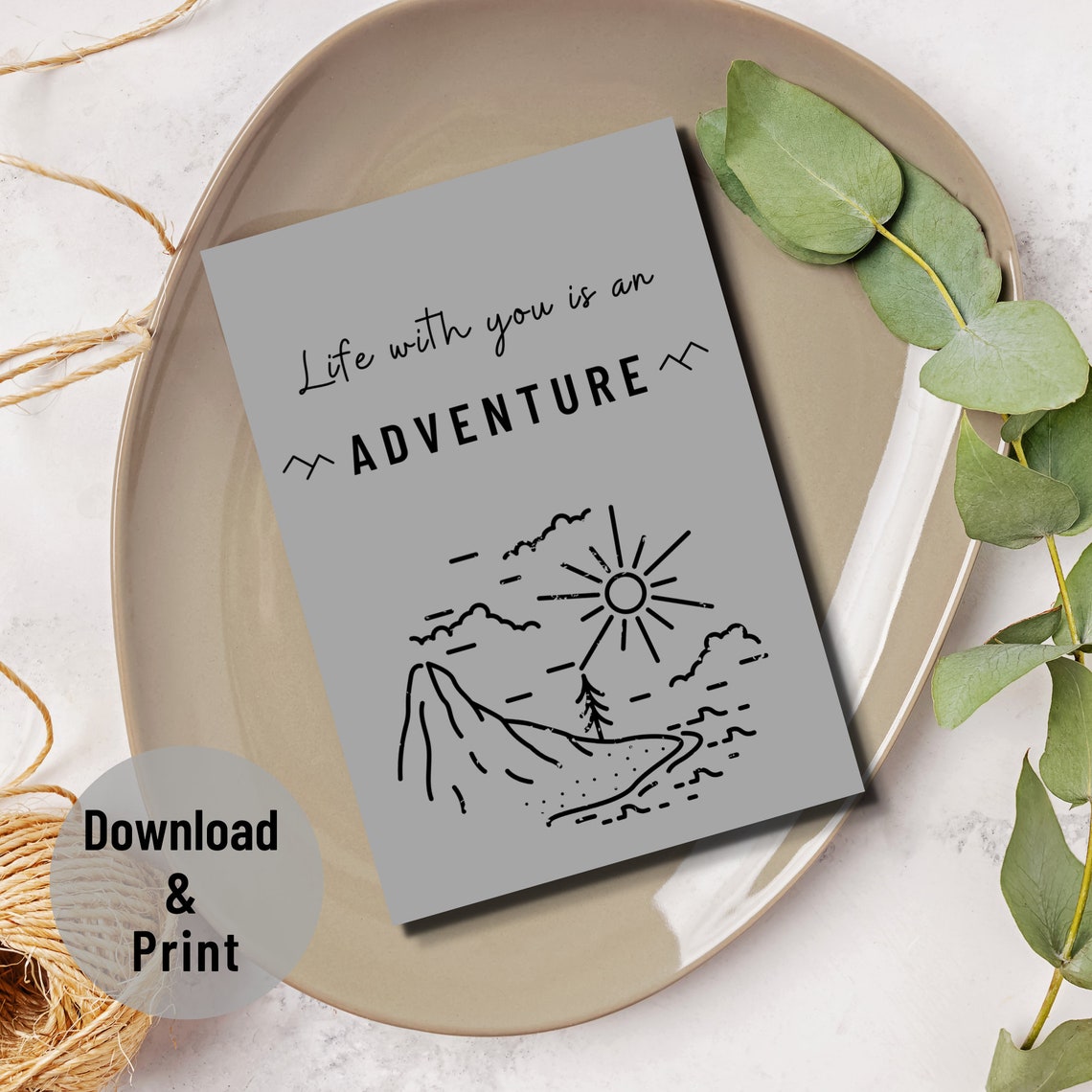 Instant Download PDF, Printable Travel Card, Life With You is an ...