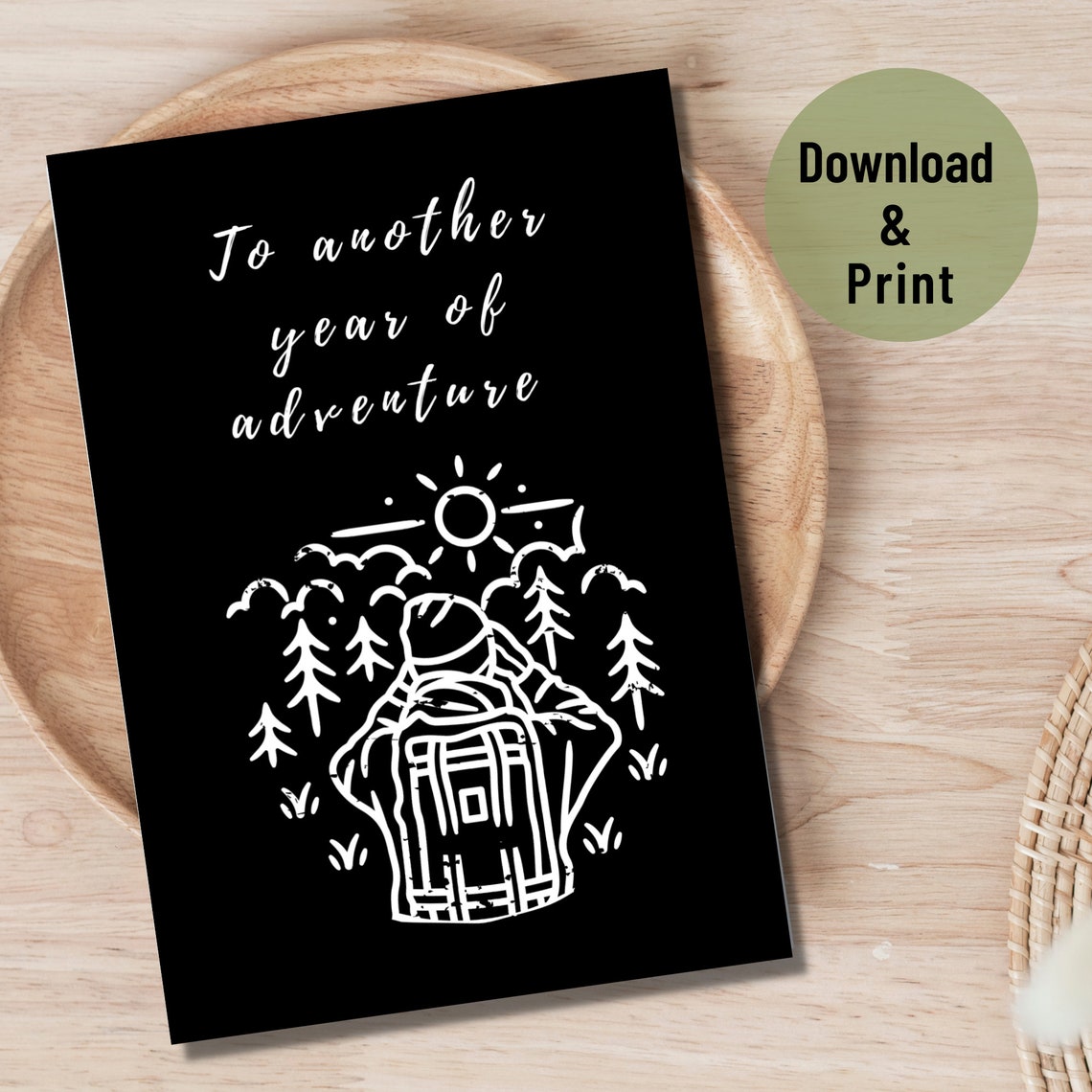 All Occasion Printable Card, to Another Year of Adventure, Instant ...