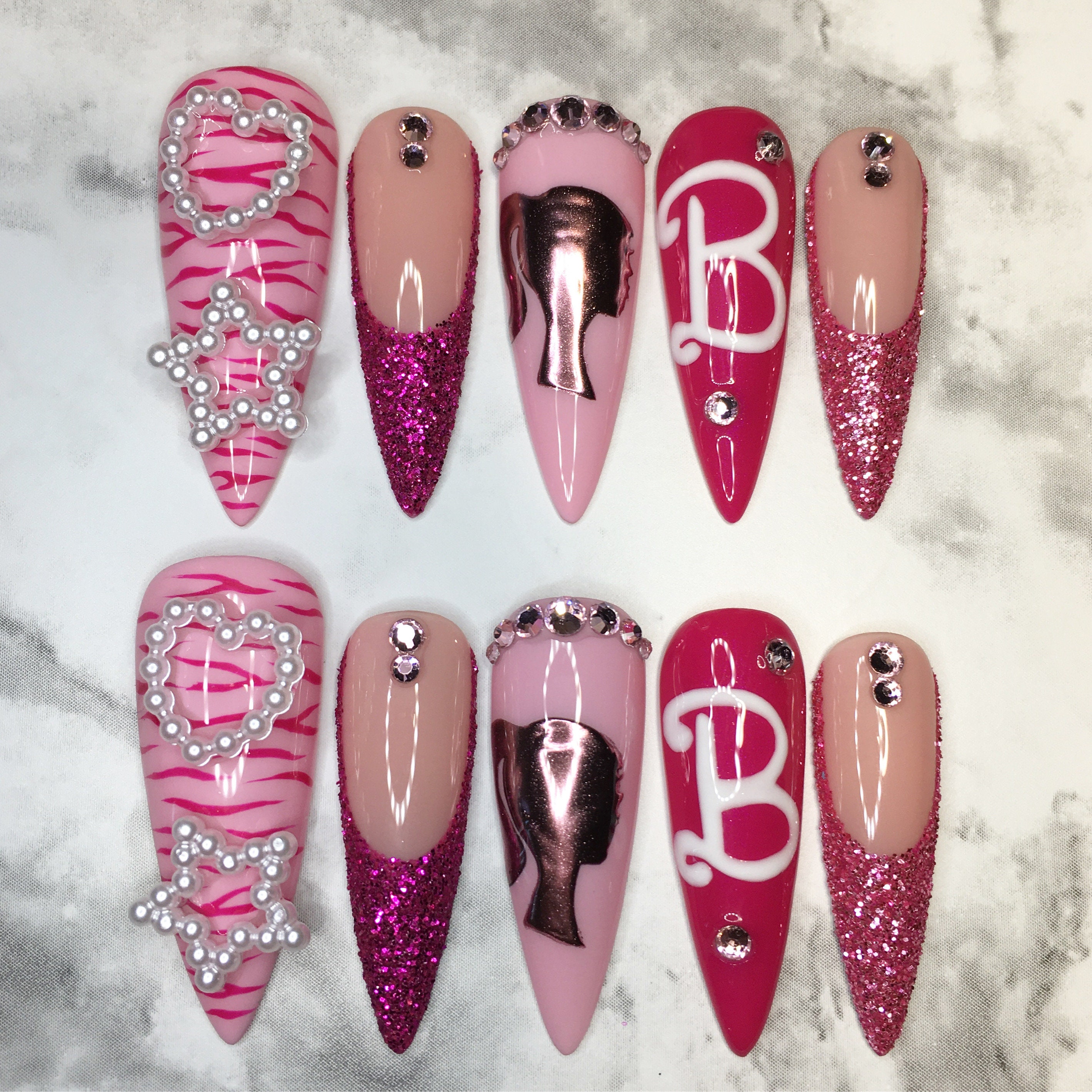 Barbie Pink French Crome Nails 💅🏻#barbie #barbiegirl #barbienails #c... |  TikTok